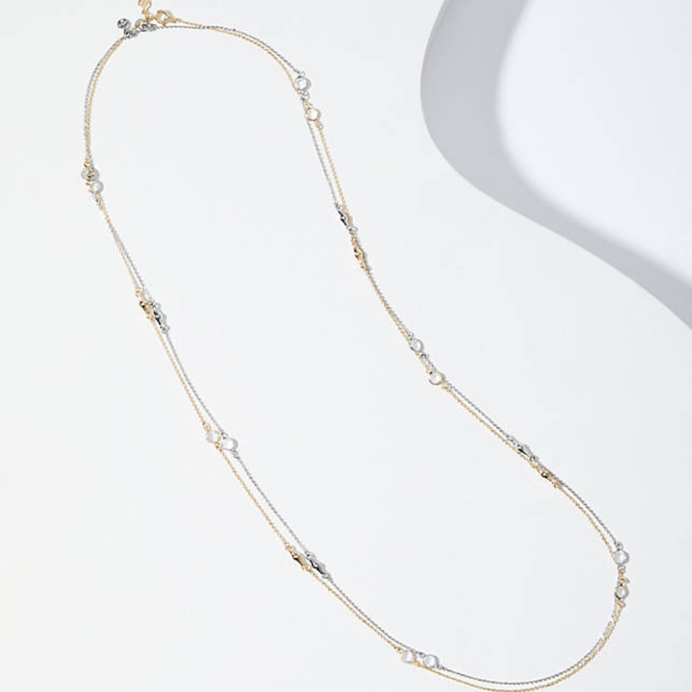 🆕LOFT MIXED METALLIC STONE STATION NECKLACE SET